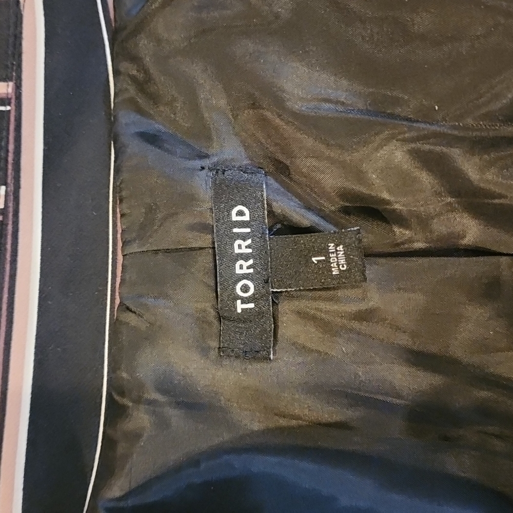 Torrid Black, Pink and White Striped Jacket - Picture 10 of 13